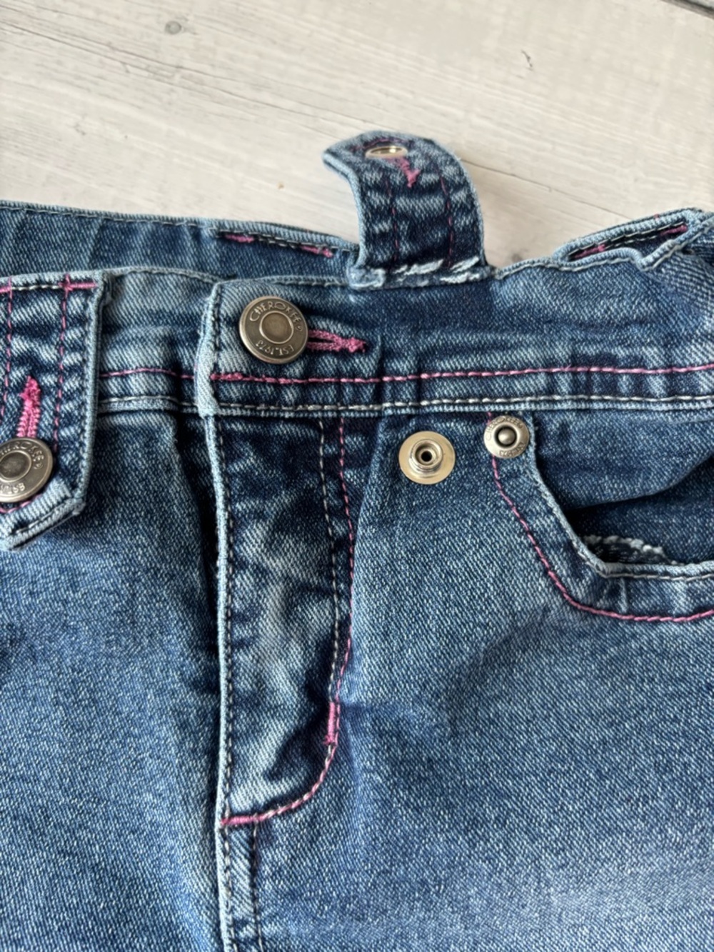 Girls Cherokee Dark Blue Embroidered Flare Jeans Size 6 - Picture 4 of 7